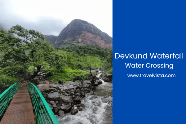 Devkund Waterfall water crossing